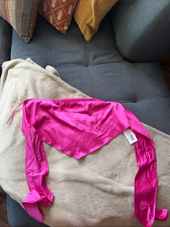 Dry Goods Tops - Bright Fuchsia Satin Wrap Around Top
